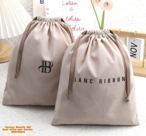 High End özel Logo baskılı kadife süet İpli çanta şapka peruk ayakkabı bez hediye toz popüler kadife süet kılıfı - Product Image 1