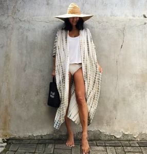 Kimono de plage pour femmes, vêtement pour femmes, Cover-Up, Kimono d'été, teinture par nouage, tendance - Product Image 1