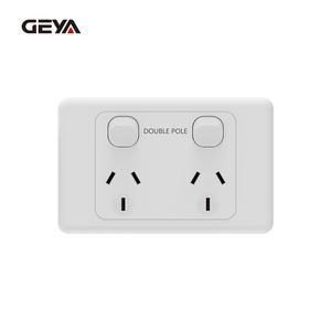 GEYAカスタムオーストラリア標準PC素材パネル117mm * 74mm 10A水平ダブルパワーポイントDPウォールソケット - Product Image 1
