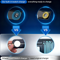 Station de charge sans fil multifonction portable 3-en-1 15W, support de charge pour téléphone portable de bureau, chargeur magnétique pliable