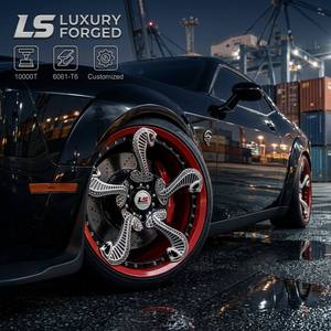Jantes en alliage forgé Shelby <span class=keywords><strong>Cobra</strong></span> Snake R15-R18 Rouge Style JDM Rétro Mustang Modification de jantes personnalisées Pièces automobiles - Product Image 2