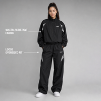 Ensemble de survêtement unisexe Charlo coupe-vent, tissu épais résistant à l'eau, coupe ample et oversize, vente en gros OEM GCC