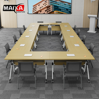 Table de formation exécutive moderne, minimaliste, pliable et amovible, avec cadre en bois de 25 mm d'épaisseur, multifonctionnelle et modulable