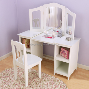 Grande pannello di legno di stoccaggio camera da letto mobili per bambini comò scrivania con specchio per bambini ragazze bagno Make-Up tavolo per uso appartamento - Product Image 2