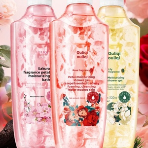 Jabón Corporal con Ácido Hialurónico y Flor de Cerezo Ouliqi, Fórmula Limpiadora Suave e Hidratante, Fragancia Duradera a Jazmín y Rosa, Para Piel Grasa - Product Image 2
