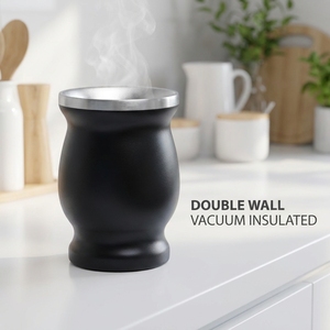 Tasse à Yerba Maté 240 ml en Acier Inoxydable, <span class=keywords><strong>Gourde</strong></span> Isotherme à Double Paroi avec Paille Métallique - Product Image 2