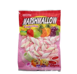 Halal strawberry flavor twist marshmallow noodle marshmallow Sweet Stick Marshmallow