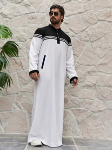 Abaya a Maniche Lunghe del Medio Oriente Thobe Kanzu Abbigliamento Musulmano Maschile Islamico Abito Abaya Saudita per Uomo Veste Araba per Uomini 2025 - Product Image 5