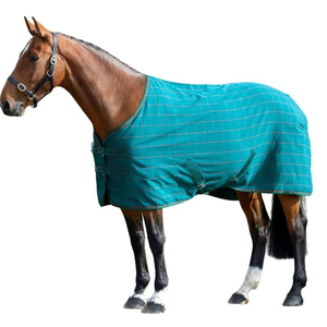 Couverture d'été de luxe pour cheval en PVC et maille, avec tissu en polycoton, sans rembourrage, fermeture avant en cuir réglable - Product Image 3