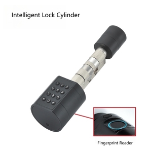KK Tuya Smart Interior Puerta antirrobo de madera Cilindro de bloqueo de huellas dactilares Llave de aleación de aluminio Aplicación Conectividad Nube Sin agujero Cerradura TT - Product Image 6