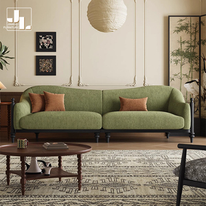 Französisch Stil Villa Wohnzimmer 3 Sitz Vintage <span class=keywords><strong>Sofa</strong></span> Hotel Holzrahmen Grün Stoff Bequeme Sof amöbel - Product Image 3