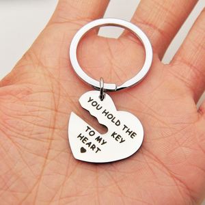 Creative Stainless Steel Engraved Keychain Heart-Shaped Lock <b>Key</b> Couple <b>Key</b> <b>Metal</b> Pendant Keychain <b>Key</b> <b>Chain</b> - Product Image 6