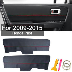 Honda Pilot <b>Door</b> <b>Trim</b> Kits 2009-2015 True Microfiber Leather Red Stitching Front Panels - Product Image 2