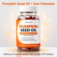 Aceite de Semilla de Calabaza OEM y Saw Palmetto 3500mg por Porción, 150 Cápsulas Blandas, Orgánico, Vegano, Prensado en Frío, Ácidos Grasos, Fitoesteroles
