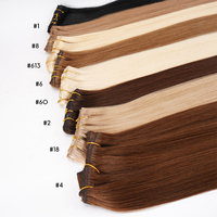 BELLECODE Extensions de cheveux naturels à clips invisibles double épaisseur, cheveux chinois Remy véritables, extensions à clips sans couture