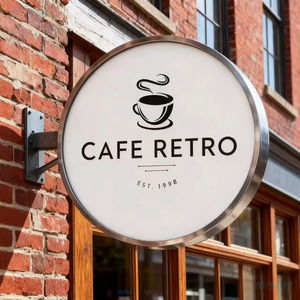 Outdoor Custom Print Logo Shop Store Metal Acrylic Led <b>Light</b> Sign Enseigne lumineux Circular Round Led Advertising <b>Light</b> <b>Box</b> - Product Image 5