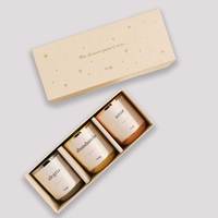 Boîte à bougies personnalisée écologique 3-Pack emballage en papier recyclé doublure éponge pour bougies parfum cadeaux-personnalisé en relief