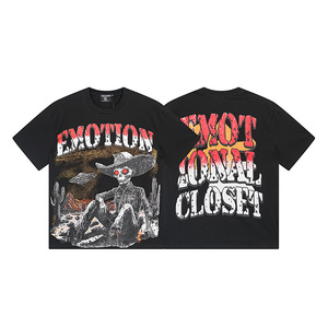 T-shirts imprimés en coton 100% de haute qualité, streetwear Y2K, coupe régulière, vêtements pour hommes, émotion mixte - Product Image 3