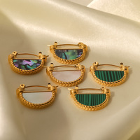Boucles d'oreilles pendantes en coquillage d'ormeau magique naturel/fritillaire blanc/Malachite verte, sensation avancée