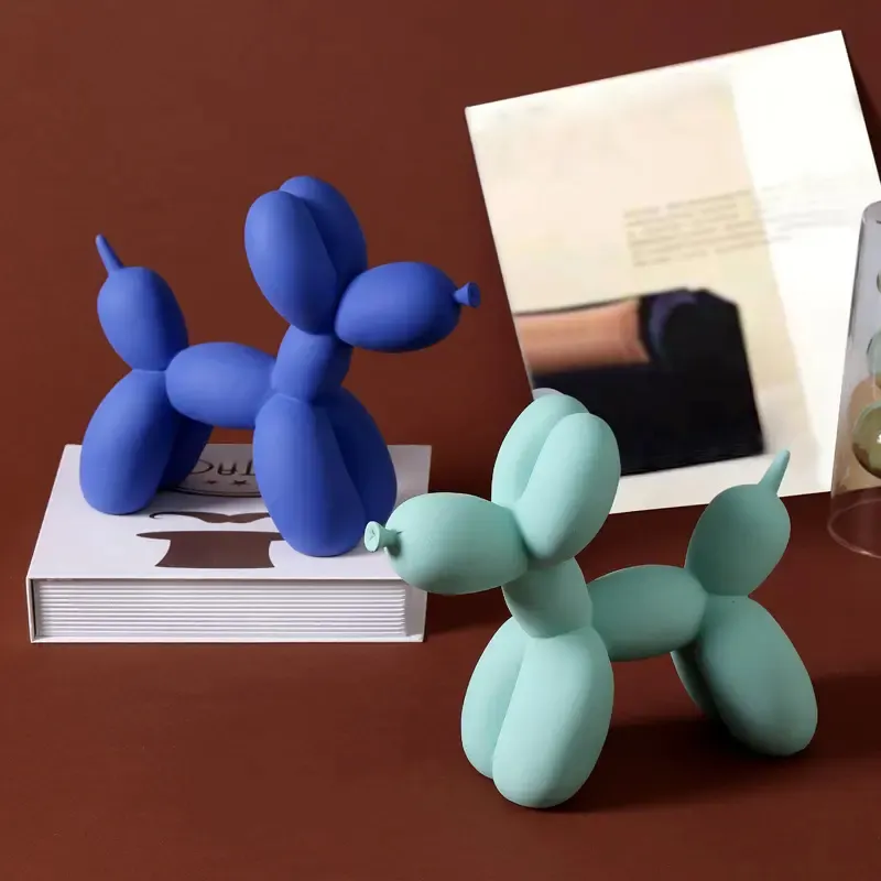 Hiện đại đơn giản nhiều màu bóng con chó đồ trang trí nhà và văn phòng bàn trang trí Nhựa con chó bức tượng nhỏ craftwork