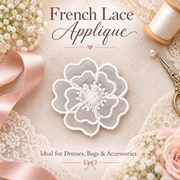 Applique brodée 3D en dentelle florale à coudre ou thermocollante pour robes, vêtements, sacs, mariages, artisanat DIY, décoration et art