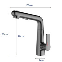 Robinet de cuisine en laiton avec douchette extractible, mitigeur eau chaude et froide, poignée unique, garantie 10 ans