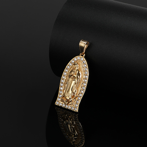 14k oro <span class=keywords><strong>Virgen</strong></span> <span class=keywords><strong>de</strong></span> <span class=keywords><strong>guadalupe</strong></span> collar católica <span class=keywords><strong>de</strong></span> <span class=keywords><strong>la</strong></span> religión colgante - Product Image 2