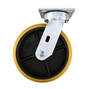 Rueda giratoria de hierro forjado fundido de PU de 8 pulgadas SS, giratoria de alta resistencia, Kingpinless en Roulette - Product Image 1