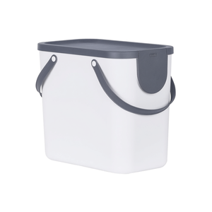 Rotho Waste Container Albula 3 Pack Gray <b>Lid</b> White Body <b>With</b> Handles For Kitchen Use - Product Image 2