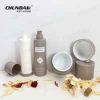 Flacon vide pour sérum et crème pour bébé en plastique rond à double paroi, pompe à vide, couleur personnalisée, emballage cosmétique de luxe