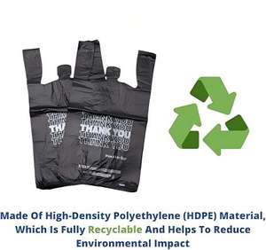 Bolsas de Plástico Biodegradables Tipo Camiseta para Llevar Comida de Restaurantes, Bolsas de Compras al por Mayor para Pequeños Negocios, PE - Product Image 5