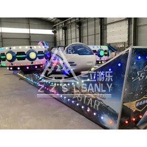 Nuevo diseño de atracción de atracciones de doble onda UFO Flying Car Trailer Montado Crazy Flying Car Ride para la venta