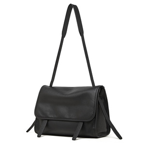 Sac à bandoulière en cuir véritable pour femme avec logo personnalisé, style vintage, fermeture éclair marron classique, souple, imperméable, grand format - Product Image 6