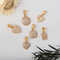 SSeeSY Pendentif Cœur Vintage Exquis en Acier Inoxydable Électroplaqué avec Breloque Zircon pour Bijoux Personnalisés DIY