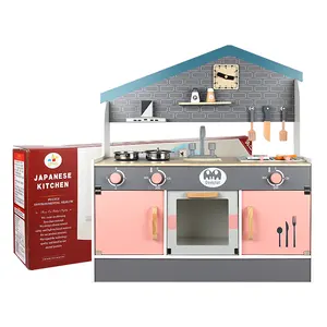 New Style Hot Selling Play House Toy Japanese Style Children Pretend Play Kitchen Cooking Tools Set Games Wooden Kitchen Toys