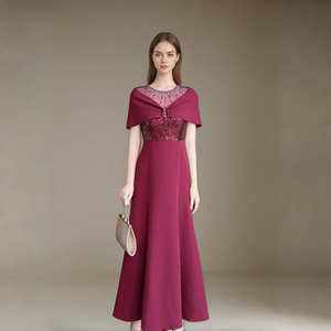 فستان سهرة طويل فاخر مزين بالترتر مع كاب للحفلات الرسمية وحفلات الزفاف بمقاسات من L إلى 5XL وألوان متعددة فستان كاجوال لأم العروس - Product Image 2