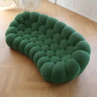 Canapé modulaire gonflable de forme ronde, design unique, avec base en tissu, pour villa