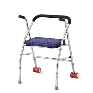 Hua Ensheng <b>Walker</b> With Wheels And Seat Stainless Steel For <b>Elderly</b> Mobility Aid - Product Image 1