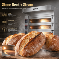 Four à pâtisserie électrique portable numérique automatique commercial MH OVEN HEBK-3, 3 niveaux, 9 plateaux, avec vapeur et fonction boulangerie, 380V