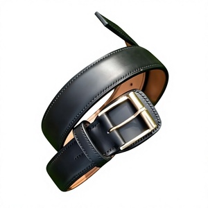 Ceinture pour homme en cuir de vache écologique, vintage, avec boucle en acier, résistante, imperméable, légère, largeur 3,8 cm - Product Image 3