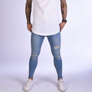 Pantalones Vaqueros Personalizados Sin Marca para Hombre, Súper Elásticos, Colección Azul, Pantalones Ajustados - Product Image 3