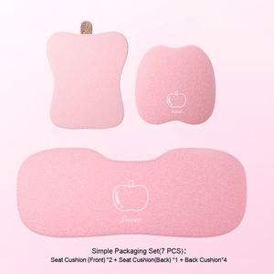 Ensemble de coussins de siège de voiture en peluche Apple Happiness pour Golf Civic, hiver, dessin animé, rouge/rose, 12 pièces, ensemble complet avec coton creux - Product Image 6