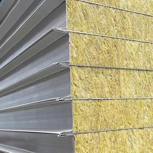 Panneaux sandwich en laine minérale de salle blanche en laine de roche <span class=keywords><strong>isolante</strong></span> externe ignifuge pour toit métallique pour murs et toits - Product Image 6