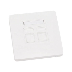 Plaque murale RJ45 double jack Keystone ABS de type 86, couleur blanche, câblage réseau, télécommunications - Product Image 2