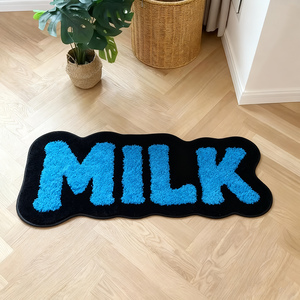 Tappeto in Microfibra a Pelo Medio con Design Personalizzato, Lettere Irregolari, Decorazione Unica, Antiscivolo, Effetto Floccato - Product Image 1