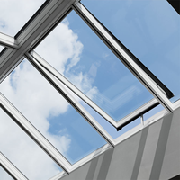 Fenêtre de toit moderne à cadre en aluminium, double vitrage trempé, lamellé-collé, pour jardin, avec persienne, sécurité intelligente et automatique
