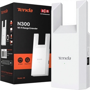 Extenseur <span class=keywords><strong>WiFi</strong></span> Tenda N300 300 Mbps, amplificateur de signal externe, port Ethernet, 800 m² Répéteur bibande avec modes AP et couverture étendue - Product Image 1