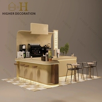 Meubles de comptoir de café boutique, nouveau design, table basse en bois et bar pour kiosque à bubble tea