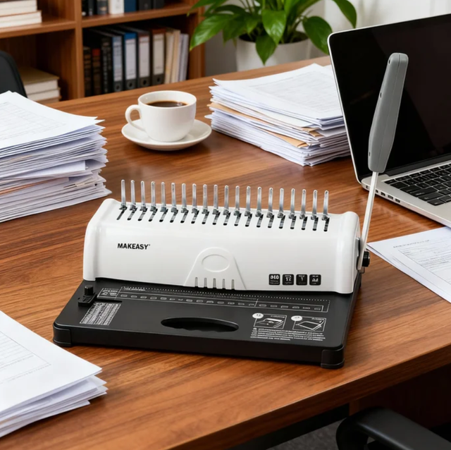 Factory Price Manual Spiral Comb Binding Machine 450 Sheets Capacity for Wholesale Business Bulk School and Office Supply Orders