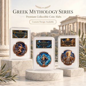 Pièce <span class=keywords><strong>de</strong></span> monnaie <span class=keywords><strong>de</strong></span> <span class=keywords><strong>mythologie</strong></span> <span class=keywords><strong>grecque</strong></span> en cuivre fin 999 <span class=keywords><strong>de</strong></span> 1 oz avec boîte en plastique, relief 3D, peinture UV, effet proof-like, objet <span class=keywords><strong>de</strong></span> collection - Product Image 2